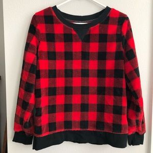 Plaid sharpa pullover